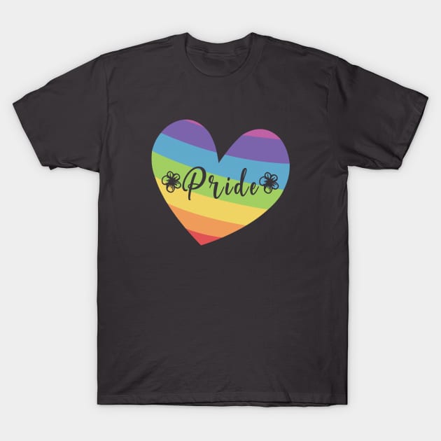 Rainbow Pride Heart T-Shirt by mynaito